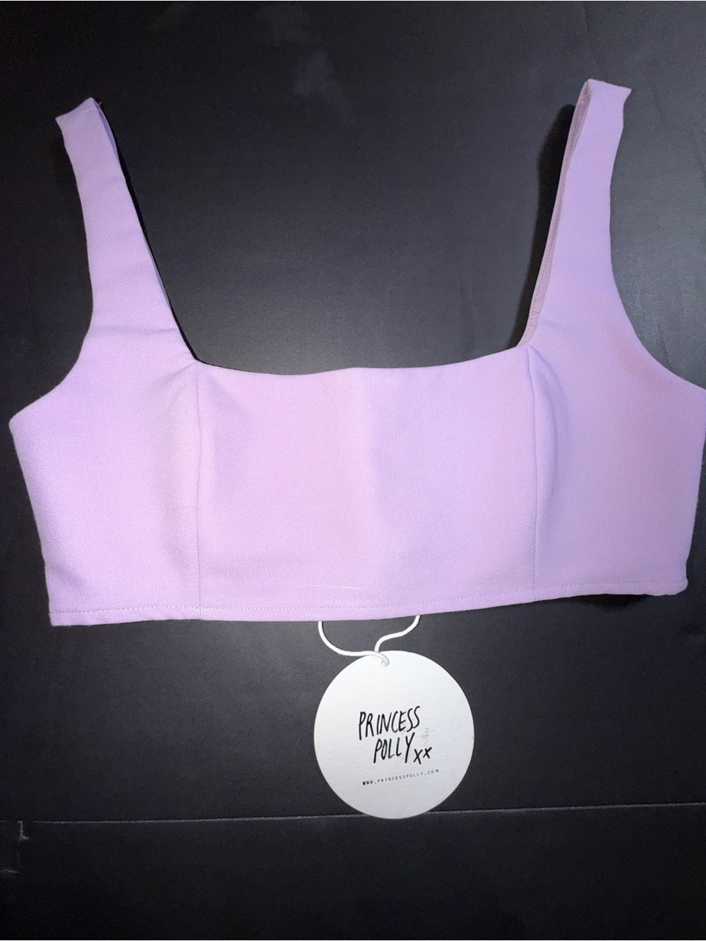 Princess Polly Pastel Lilac Crop Top with Wide Straps